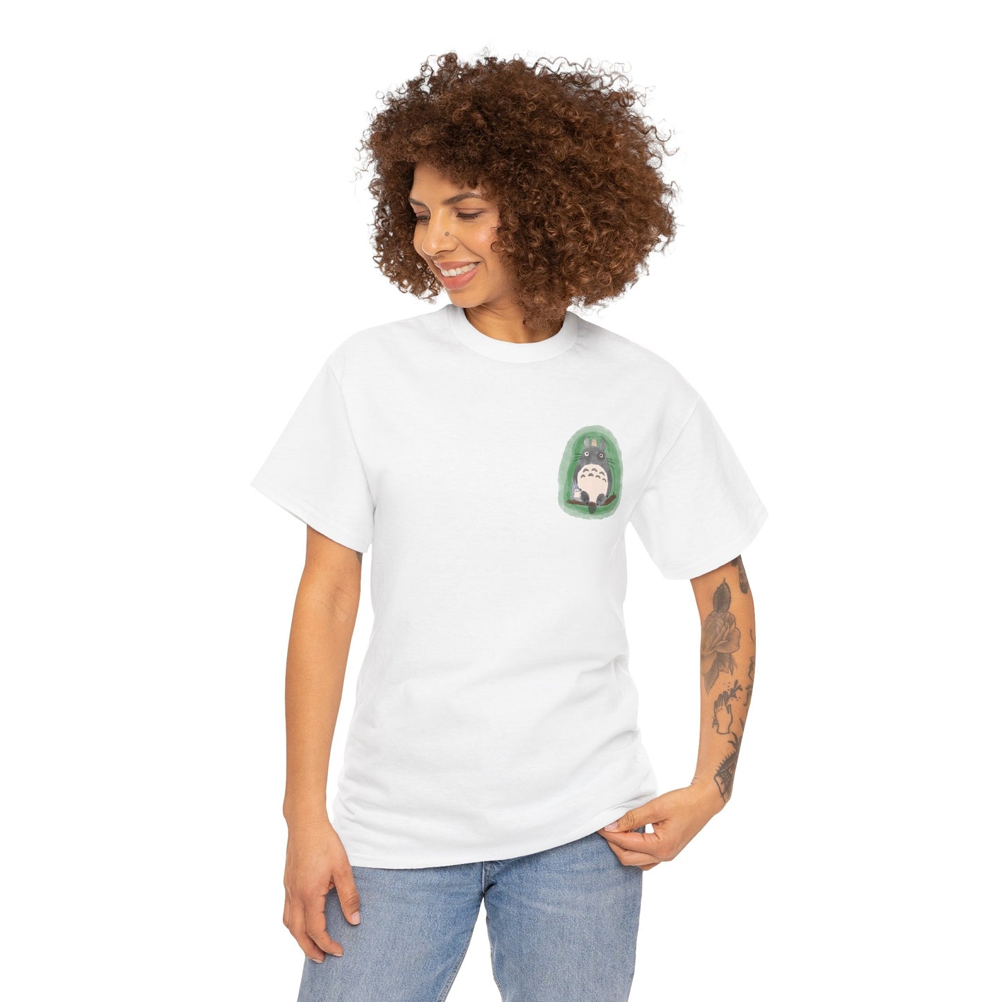 Totoro Pocket Tee - Cute Studio Ghibli Inspired White T-Shirt