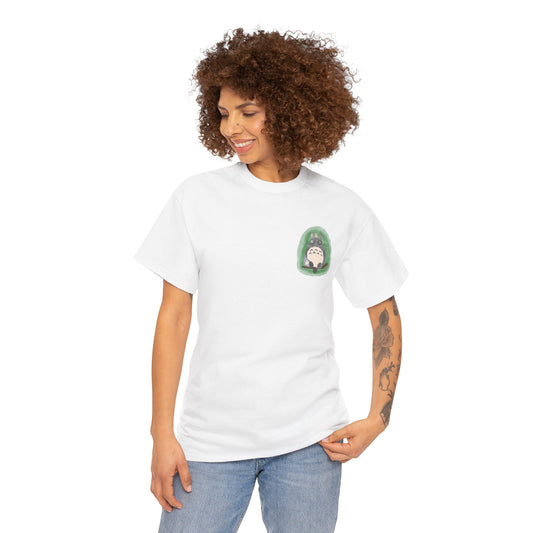 Totoro Pocket Tee - Cute Studio Ghibli Inspired White T-Shirt